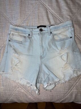 Kendall & Kylie Light Wash Distressed Denim Shorts